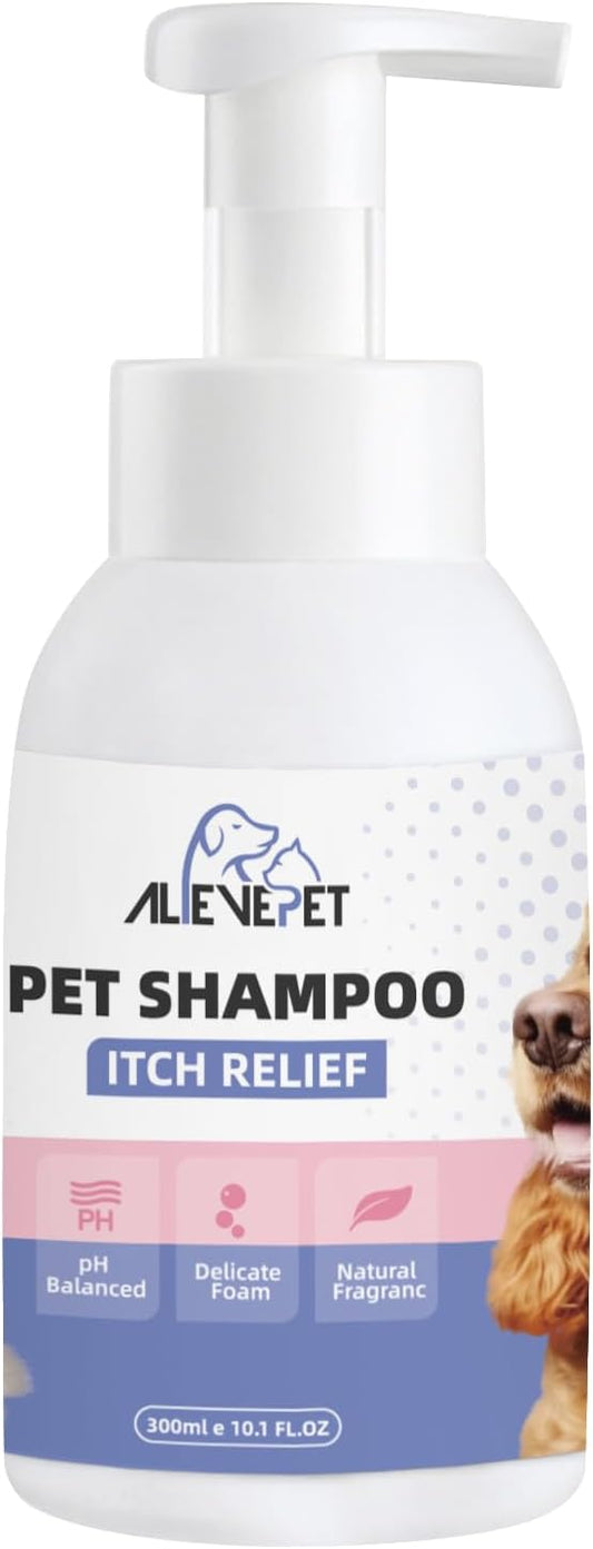 Itch Relief Dog Shampoo - Natural and Gentle Cleanser for Sensitive Skin Cats Available - Pamper Your Pet with Soothing Care - 300ml（10.1 FL.OZ）