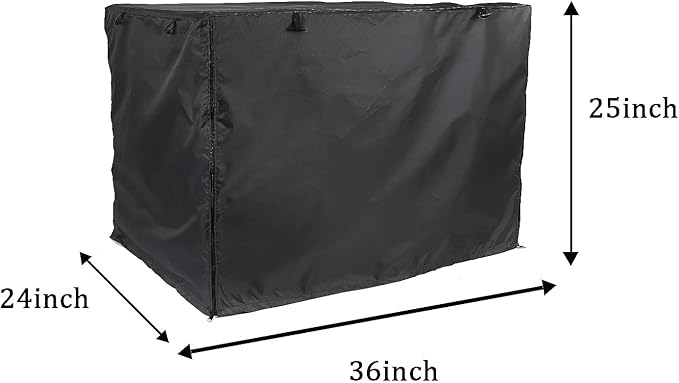 Dog Crate Cover 42 inch - Double Door, Dog Kennel Indoor, Waterproof Dog Kennel Cover with Air Vent Window, for Indoor/Outdoor Most Wire Dog Crate(Black)