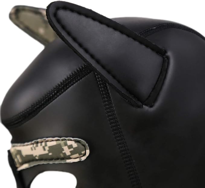 Neoprene Puppy Hood Camo Full Face Mask Cosplay Costume Dog Head Masks