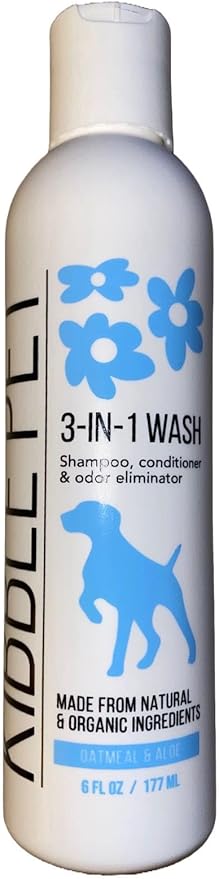 Organic Oatmeal & Aloe Vera Dog Shampoo - Hypoallergenic Coat Freshener, Made in USA, 6 oz