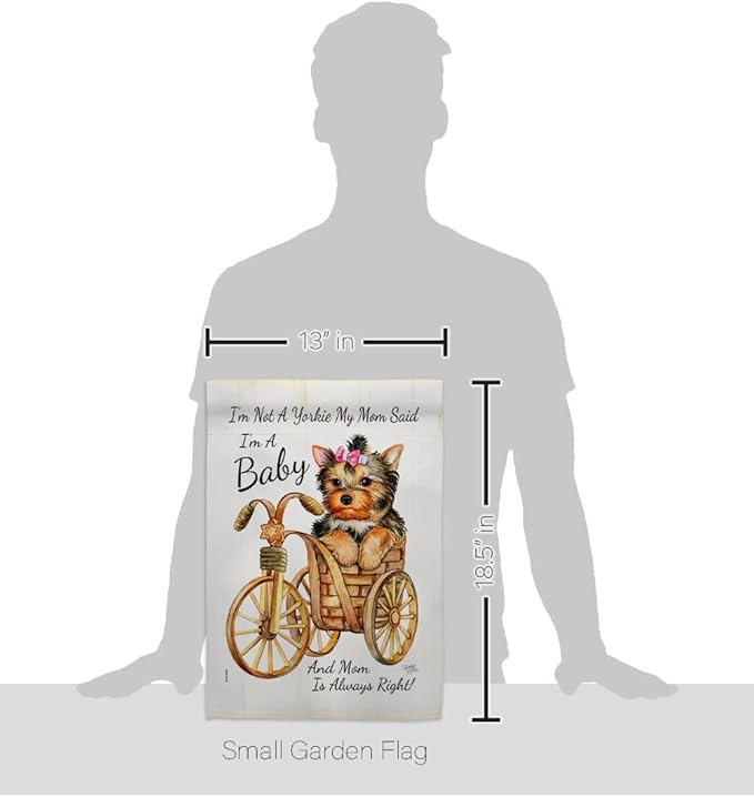 Breeze Decor Not Yarkie, I'm Baby Garden Flag Set Mailbox Hanger Dog Puppy Spoiled Paw Canine Fur Pet Nature Farm Animal Creature House Banner Small Yard Gift Double-Sided, Made in USA