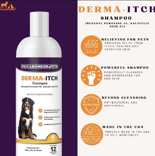 Derma-Itch Benzoyl Peroxide 3% Shampoo for Dogs 12 oz.