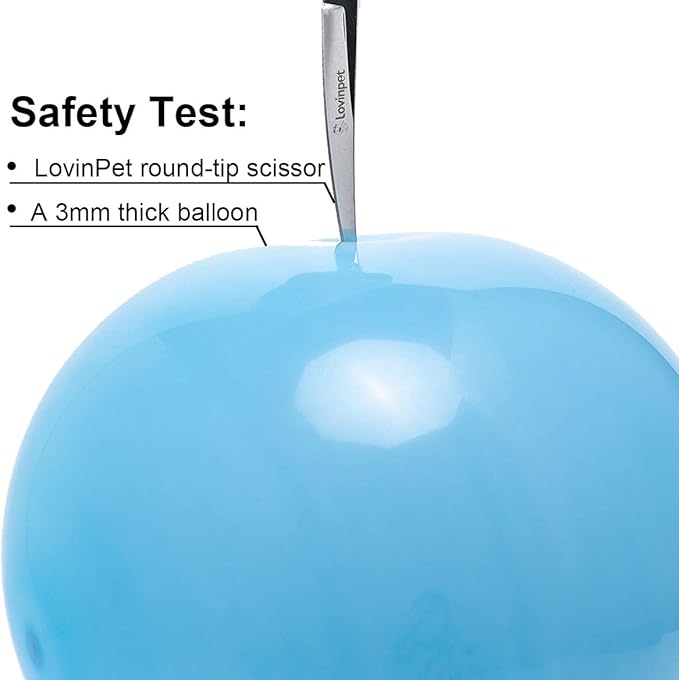 LovinPet Pet Grooming Scissors 7" Curved Right/Left-Handed Pet Round-Tip Grooming 6CR Stainless Steel Safety Trimming Shears for Dogs and Cats (Easy use Curved Scissor)