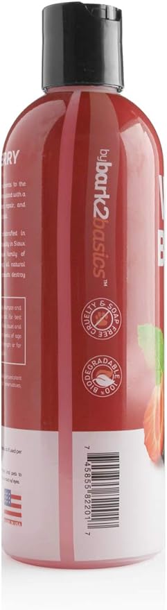 Bark2Basics Wild Berry Dog Shampoo, 16 oz - Naturally Derived, Unique Herbal Blend, For Dry Itchy Skin, Gentle, Moisturizing