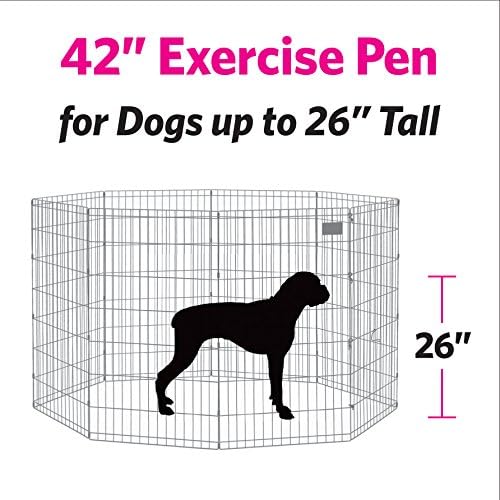 MidWest Homes for Pets Dog Exercise Pen & Playpen, 24" W x 42" H, No Door, Gold Zinc