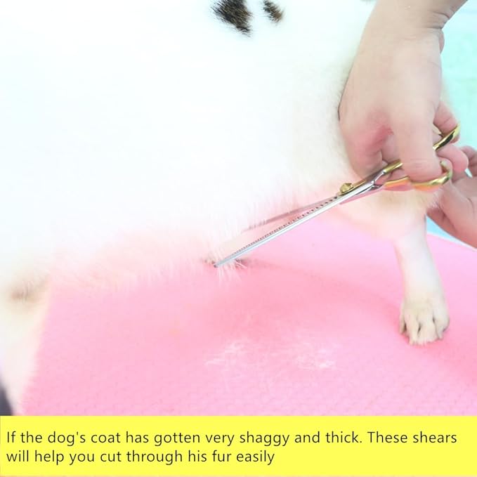 HASHIMOTO Chunkers Dog Grooming Scissors, Dog Shears for Thick Coats, 26 Teeth, 8.0 inch for Large Dog Grooming, 70% Thinning Rate for Thick Fur Trimming, Light Weight, Balanced.