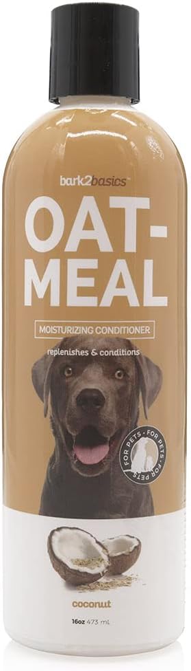 Bark2Basics Oatmeal Dog Shampoo and Conditioner 2 in 1 Bundle, 16 oz - Natural Colloidal Oatmeal, Professional Grade, Coconut Scent, Moisturizes Dry Itchy Sensitive Skin, 16:1 Concentrated