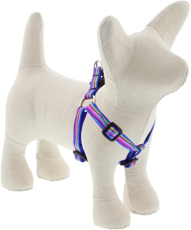 Small Adjustable Step in Dog Harness by Lupine 1/2" Wide Ripple Creek Design with 12-18" Adjustable Girth