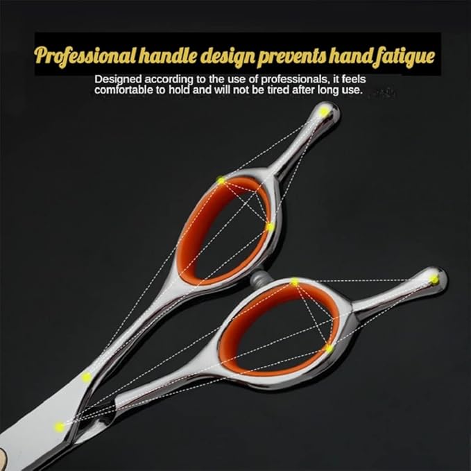 Dog Grooming Kit 7.5in Professional Dog Grooming Scissors Curved Set Including Straight Cutting,Thinning Shears,Curved Scissors,Round Tips Trimming and Comb, Cat Dogs Grooming clippers for Face Paws