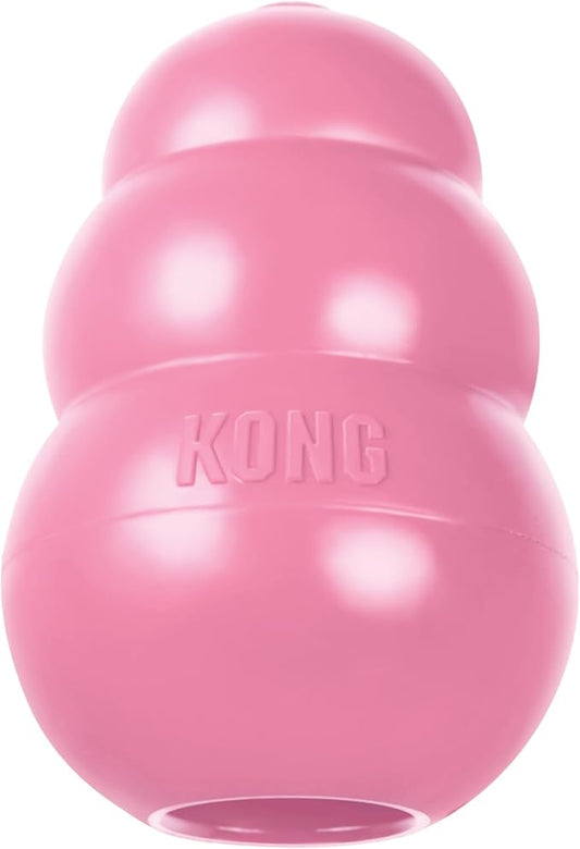 KONG Puppy - Natural Teething Rubber Chew Toy for Dogs - Stuffable Dog Toy for Extended Playtime - Chew & Fetch Toy for Puppies - for Medium Puppies - Pink