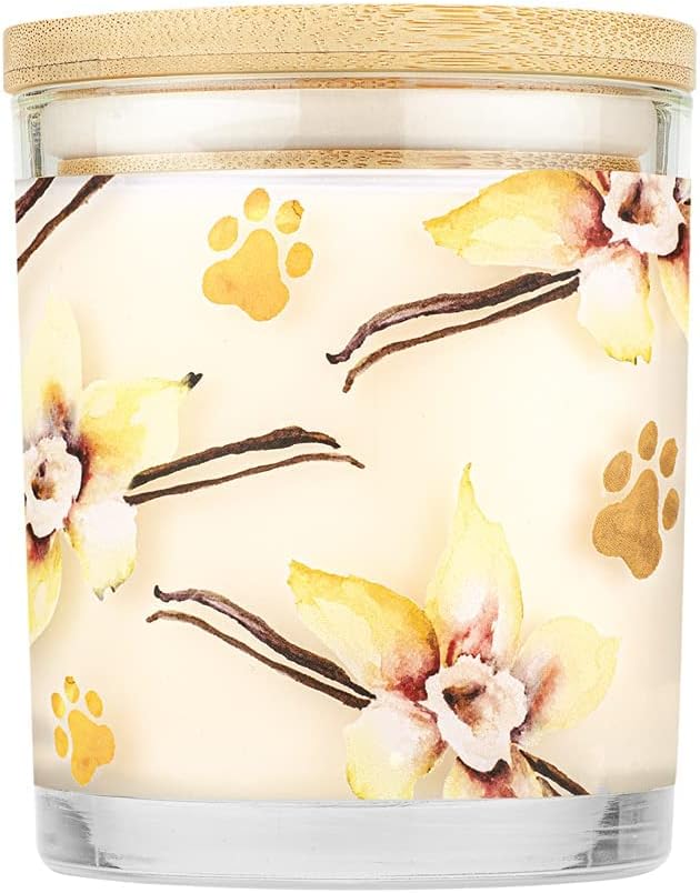 One Fur All Pet House Candle 2 Pack - Plant-Based/Soy Candle - Clean Burning Scented Candles, Long Lasting Pet Odor Candle for Home - Vanilla Crème Brulee