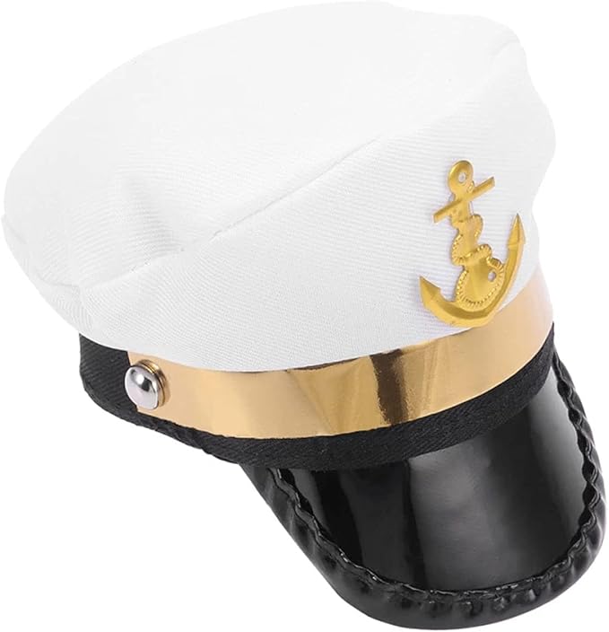 Soochat Pet Captain Hat Dog Cat Sailor Hat for Halloween Cosplay Costume Hat Accessories Photo Props