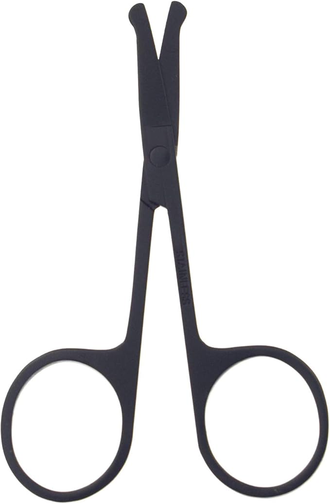 3.5-Inch Stainless Steel Dog Pet Round-Tip Sharp Tip Home Grooming Scissors for Nose Hair,Ear Hair,Face Hair,Paw Hair Multicolor (Black Round Tip)