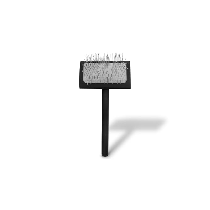Chris Christensen Big K Dog Slicker Brush for Dogs (Goldendoodles, Labradoodles, Poodles), Groom Like a Professional, Fluff Detangle Style, Saves Time Energy, Black, Medium
