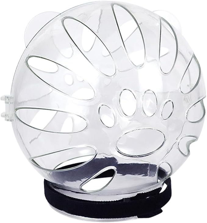 Cat Muzzle,Cat Clear Helmet, Breathable Cat Hood，Adjustable Cat Mouth Cover Grooming Face Mask for Preventing Cats Biting Chewing, Transparent Muzzle for Kittens and Adult Cats