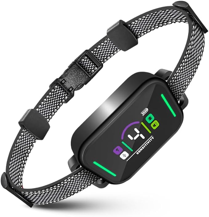 Dog Bark Collar, Rechargeable Anti-Barking Collars for Small, Medium and Large Dogs, Dog Training Collar with 8 Sensitivities, IP67 Waterproof Humane Over-Shock Protection(Black)