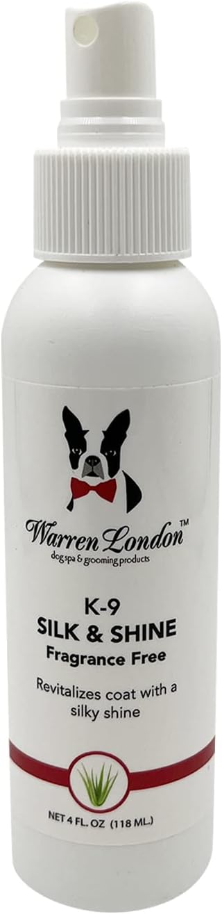 Warren London K9 Silk & Shine – Easy to Use Leave in Conditioner for Your Dog’s Soft Bright Coat – No Fragrance, Spray Bottle, Made in The USA – 4oz