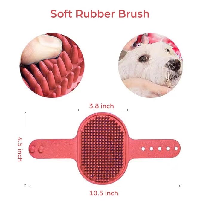 Dog Paw Cleaner for Large Dogs (with 3 Towels & Dog Bath Brush), Dog Paw Washer, Muddy Paw Cleaner, Pet Foot Cleaner (Large, Red), Dog Paw Protector Kit