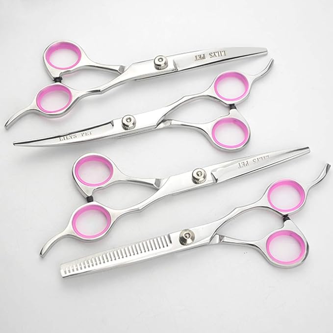 LILYS PET Professional PET DOG Grooming scissors suit,Cutting&Curved&Thinning shears (6.0")