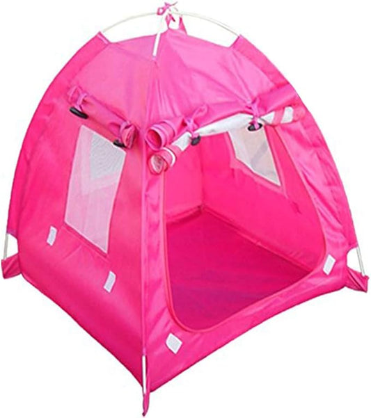 Breathable Washable Pet Puppy Kennel Dog Cat Folding Indoor Outdoor House Bed Tent (Rose Red,M)