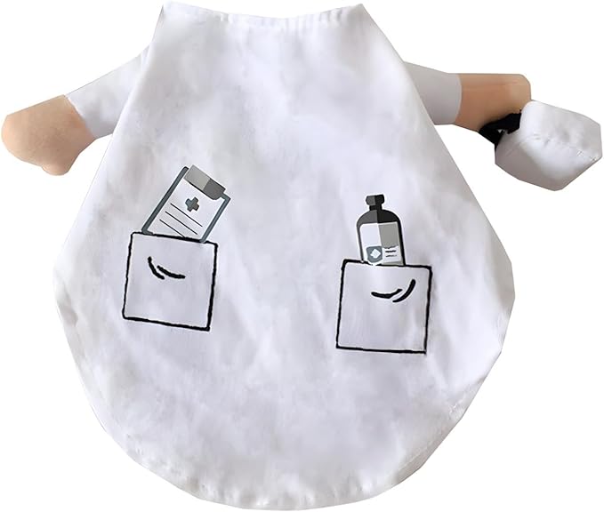 NACOCO Dog Cat Doctor Costume Pet Doctor Clothing Halloween Jeans Outfit Apparel (S)