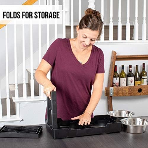 Pet Zone Designer Diner Bundle Adjustable Elevated Dog Bowls for Large Dogs, Medium and Small - Raised Dog Bowl Stand, Bowls for Food and Water Stainless Steel, 3 Heights, 2.75, 8", & 12''