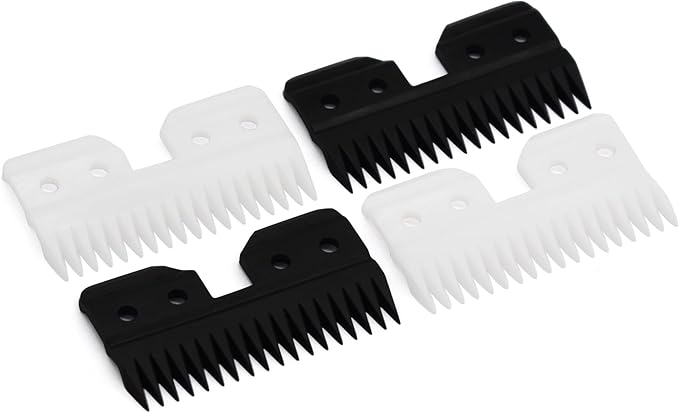 4 Pieces Professional Pet Clipper Replacement Cutter Blade, 18 Teeth Zirconia Ceramic Moving Blade Compatible with Oster Fast Feed A5 Style Detachable Horse Animal Clippers Pet Groomers (Multicolor)