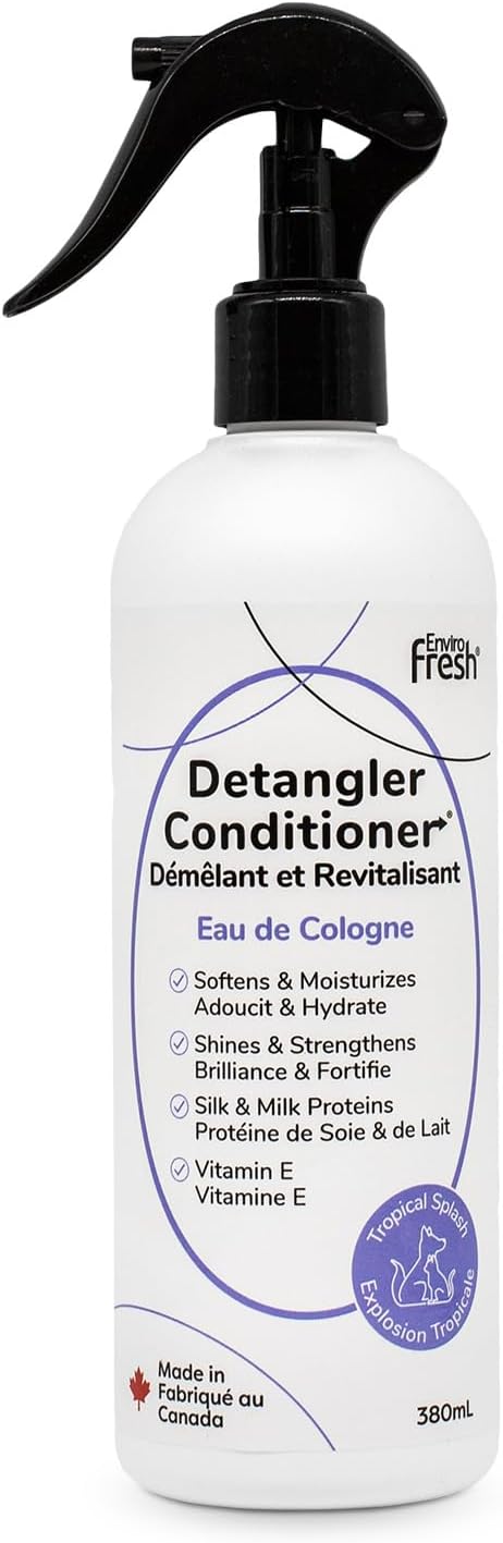 Dog Hair Detangler Conditioner by EnviroFresh, Shine & Stengthens, All Natural, Leave-in Conditioner,Coat Detangler, Matted Dog Hair, Fresh Scent