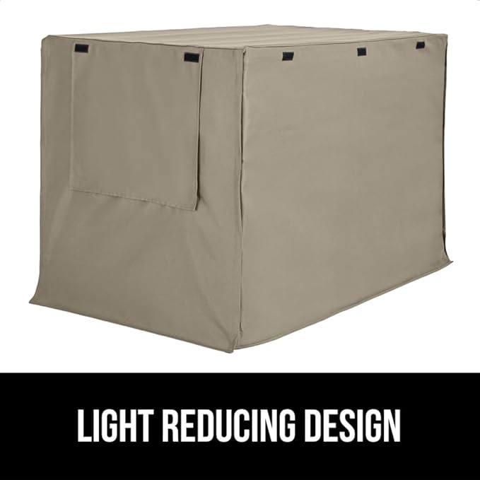 GORILLA GRIP Dog Crate Covers Compatible with Amazon Basics Dog Crates, All Sides Open, Privacy Cover Fits 42" Wire Kennel, Breathable Mesh Windows, Light Reducing Puppy Training Cage Topper, Taupe
