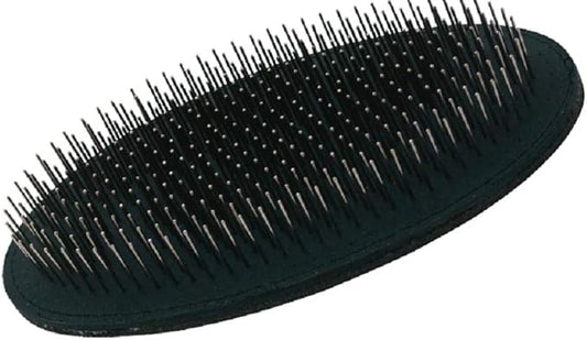 Chris Christensen Terrier Palm Pad, Small Dog and Cat Brush, Small Leather Dog Brush, High Grade Steel Pin Head, Polished Metal Tips Dog Brush,16mm pin length