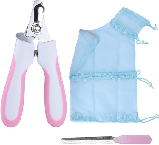 Cat Bathing Bag, Adjustable Anti-bite and Anti-Scratch Shower Mesh Grooming Bag, Breathable Mesh Shower Bag - Anti Scratch Adjustable Grooming Includes Pet Nail Clipper, Nail File