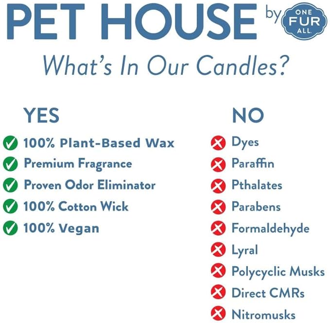 One Fur All Pet House Candle Plant-Based/Soy Candle - Clean Burning Scented Candles, Long Lasting Pet Odor Candles for Home - Apple Cider