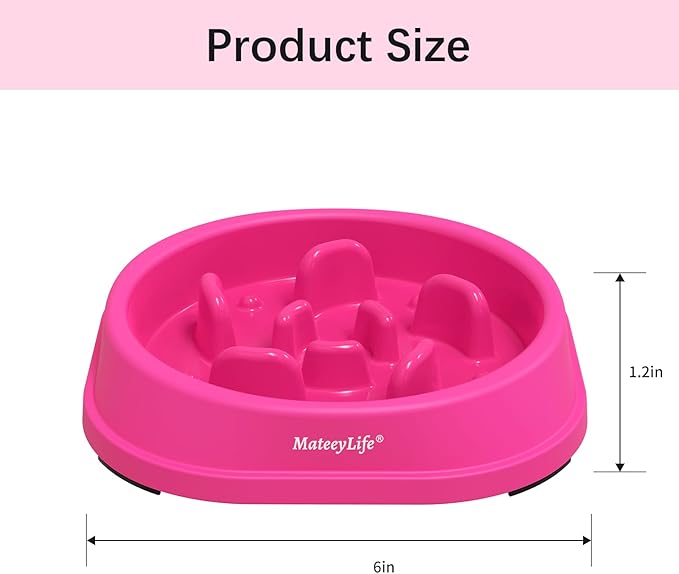 MateeyLife Small Slow Feeder Cat Bowls, Anti-Choking Puzzle Cat Food Bowls, Non Slip Interactive Dog Feeding Slow Down Eating, Bloat Stop Maze Dishes Dog Feeder for Small Breeds 1 Cup Purple