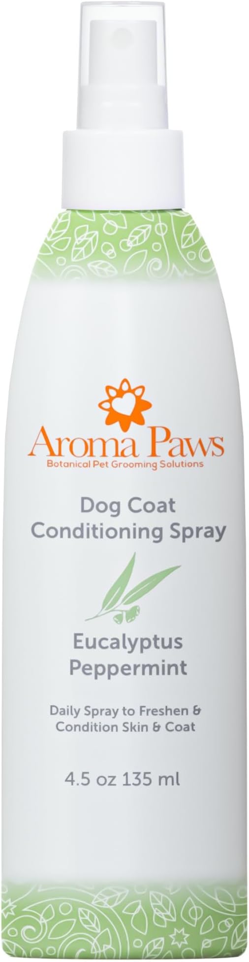 Dog Coat Conditioning Spray - Pet-Friendly Detangler Spray with Natural Essential Oils for Dogs - Daily Dog Spray to Eliminate Odors and Knots - Eucalyptus Peppermint 4.5 oz