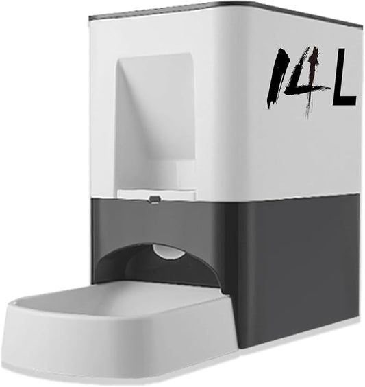 Large Automatic Dog Feeder - 14L Extra Large Breed Auto Dog Feeder, Timed Programmable Pet Food Dispenser, Portion Control Voice Recording