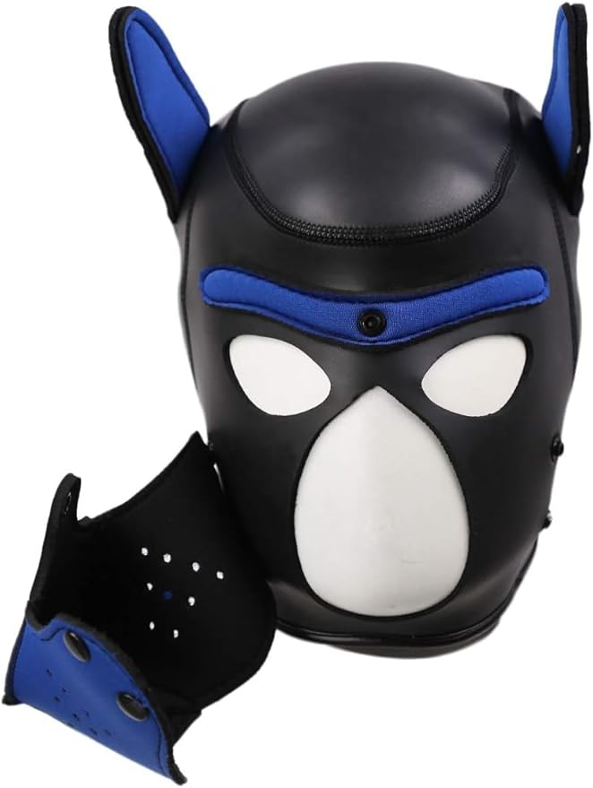 Neoprene Puppy Hood Camo Full Face Mask Cosplay Costume Dog Head Masks