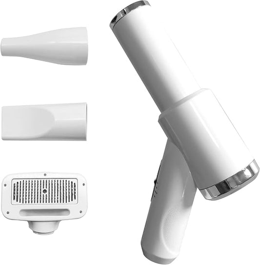 Pet Hair Dryer and Detachable Slicker Brush, 2-in-1, Black