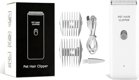 Dog Clippers,Quiet Washable USB Rechargeable Cordless Dog Grooming Kit,Electric Pets Hair Trimmers Shaver Shears for Dogs and Cats White