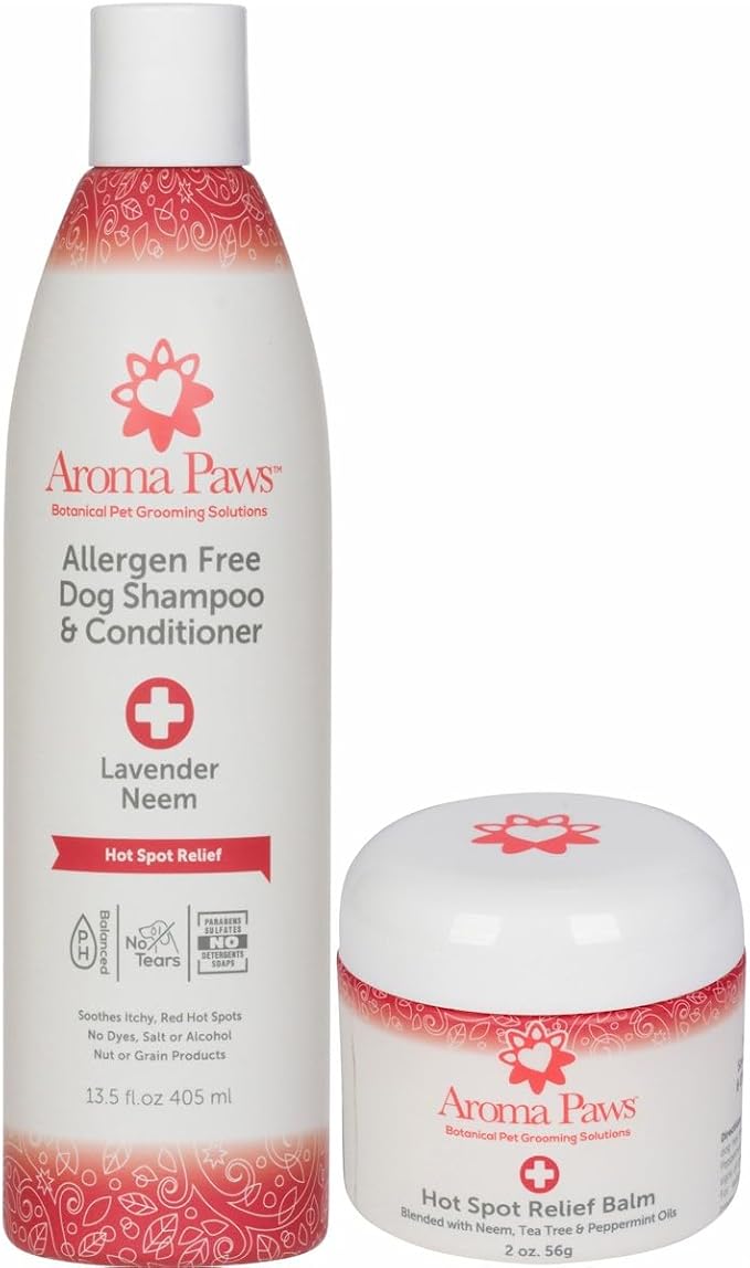 Hot Spot Shampoo & Conditioner 2-in-1 and Hot Spot Relief Balm Kit by Aroma Paws