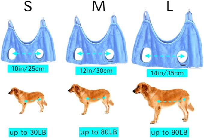 Pet Grooming Hammock Dogs Cats Clipping Sling Hanging Harness for Ear Care Kit Nail Trimming Bag,Pack of 2 (S)