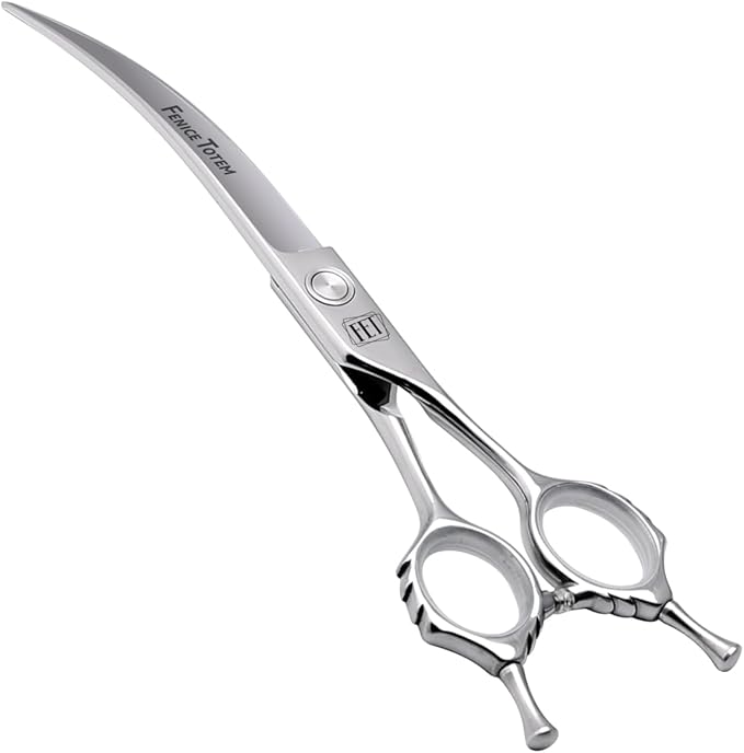 Dog Grooming Scissors: 7.5 inch Pet Curved Shears Made Of Japanese VG10 Advanced Stainless Steel Professional Grooming Scissors for Dogs Cats and Other Pets