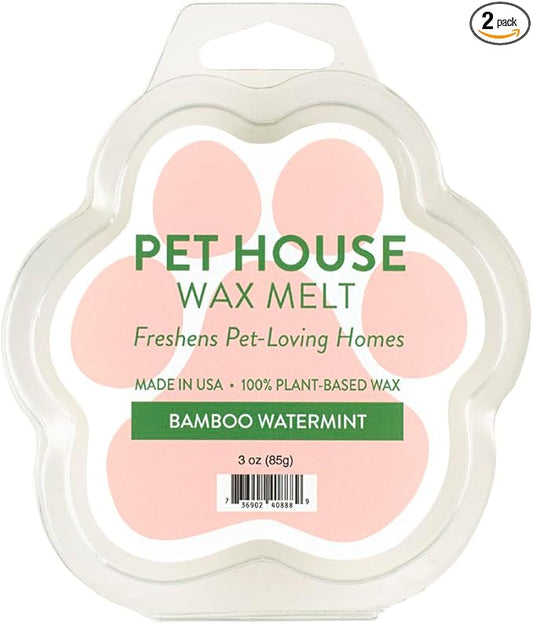 One Fur All Pet House Wax Melts - Bamboo Watermint Pack of 2 - Pet Odor Eliminating Wax Melts - Long-Lasting Scented Wax Melts - Pet-friendly Wax Melts - Natural Wax Melts