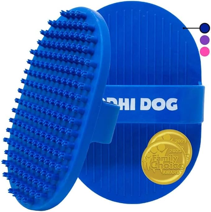 Bodhi Dog Shampoo Brush - Pet Grooming & Bath Supplies for Cats and Dog - Bath Brush for Long & Short Hair - Premium Scrubber for Shower, Bathing & Massage (Two Pack, Blue)
