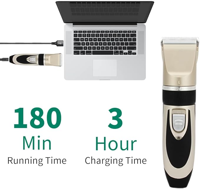 Gromming Dog Clippers,USB Rechargeable Dogs Cats and Other Pets Grooming kit,Professional Hair shavers, Low Noise Pets Hair Remover