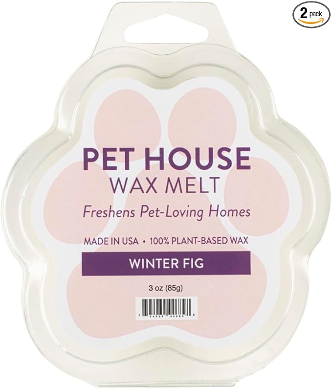 One Fur All Pet House Winter Fig Wax Melt - Long-Lasting, Scented, Natural Odor Solution for A Fresh Smelling Home, Pet-Friendly Plant-Based Soy, 3 OZ