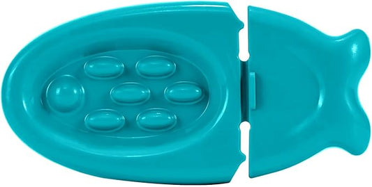 Dog Training Toy for Crate Training Peanut Butter Slow Feeder Treat Dispenser Training aid to Reduce Anxiety (Deep Fish)