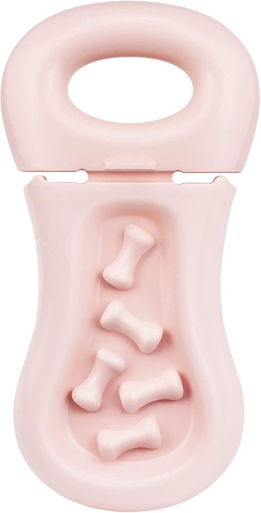 Dog Training Toy for Crate Training Peanut Butter Slow Feeder Treat Dispenser Training aid to Reduce Anxiety (Pink)