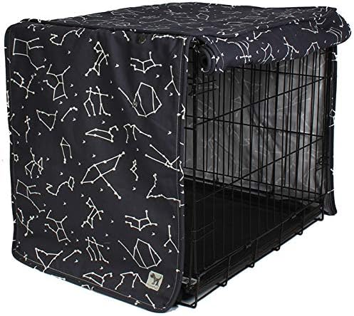 Molly Mutt Rocketman Dog Crate Cover, 100% Cotton Canvas Cover with 2 Roll-Up Panels, Ideal for Dog or Cat Crate, Durable, Washable, and Free of Harmful Chemicals, 30" x 21" x 24"