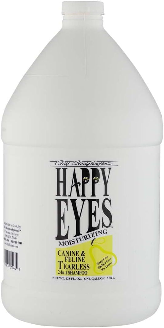 Chris Christensen Happy Eyes Ultra Concentrated Tearless Dog Shampoo, Makes up to 5 Bottles, Groom Like a Professional, Hypo-Allergenic, Sulfate Free, No Tears, All Coat Types, Made in USA (Gallon)