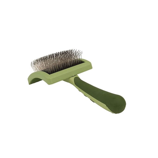Coastal Pet - Safari - Curved Firm Slicker Brush with Coated Tips for Long Hair, No Color, Medium (6.5" L x 4.0625" W)